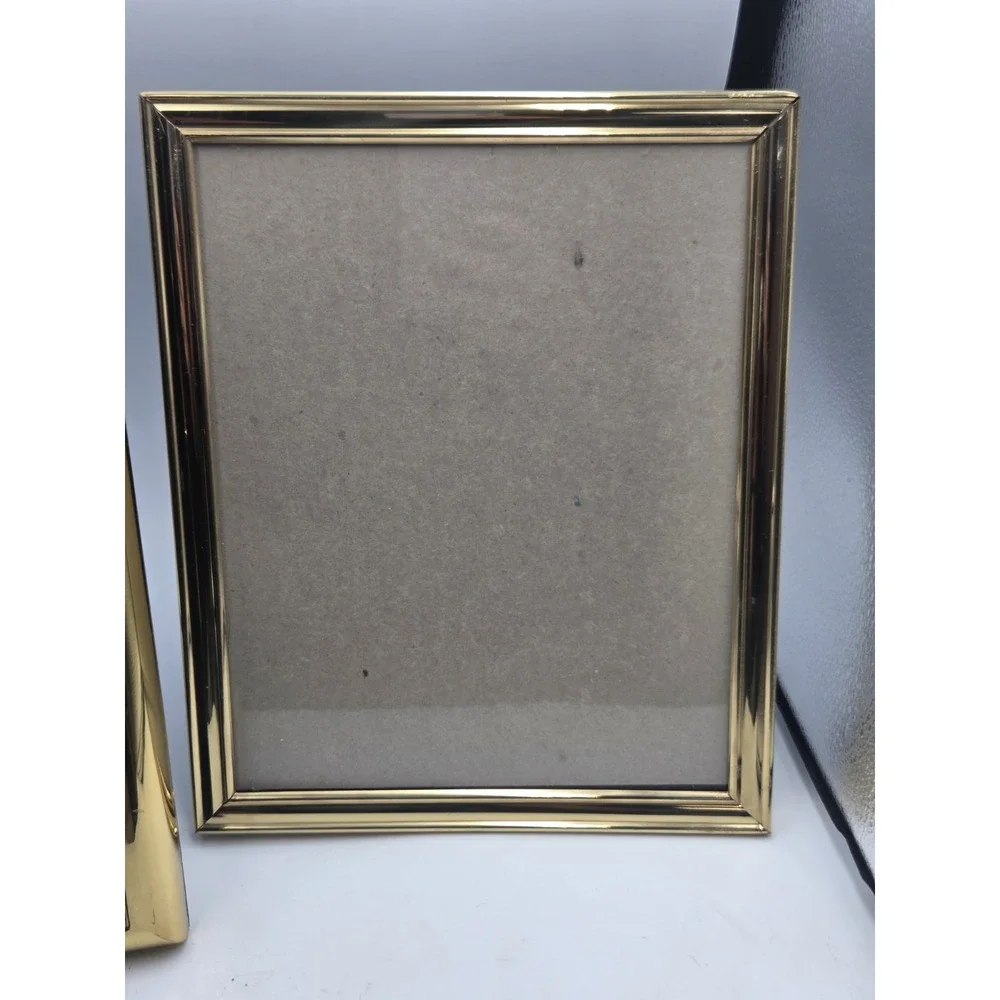 VTG Gold Brass Plated Picture Frames Lot of 4 - Mixed Sizes - Mid Century